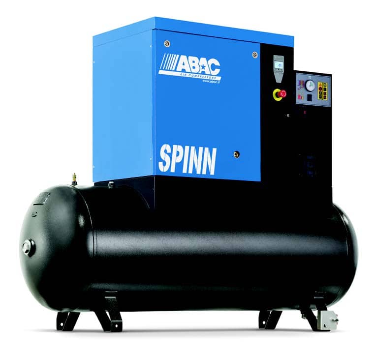 Šroubový kompresor na tlakové nádobě s integrovanou sušičkou vzduchu